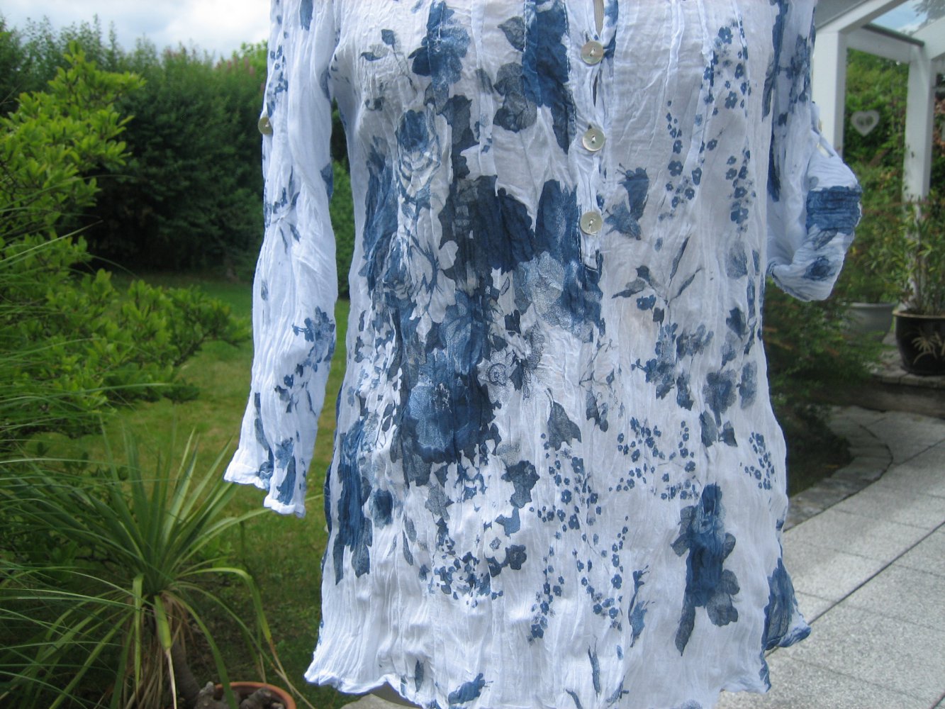 Superlässige Crash - Tunika Gr. 40/42, starkes Kombiteil - edles florales Design!