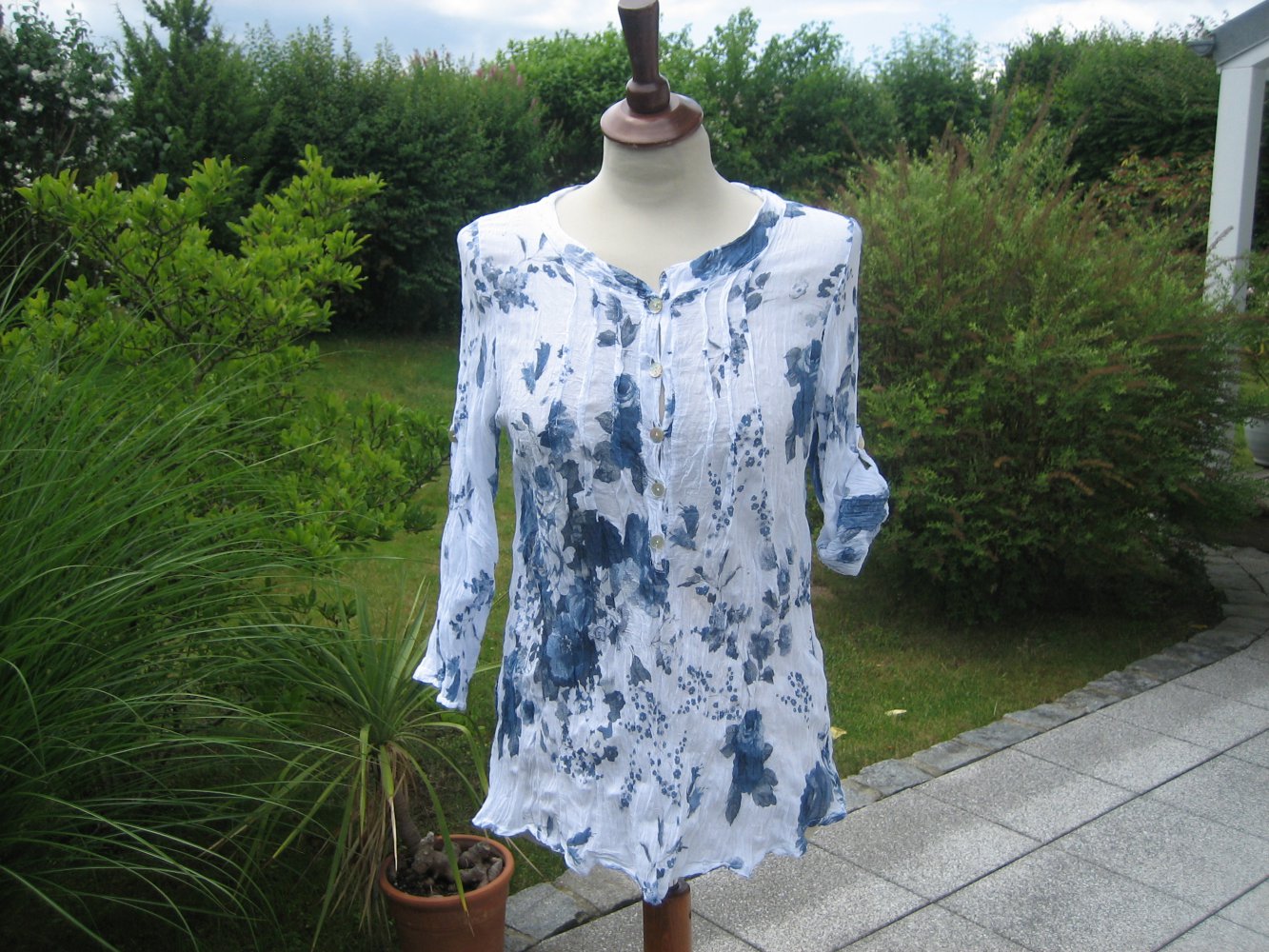 Superlässige Crash - Tunika Gr. 40/42, starkes Kombiteil - edles florales Design!