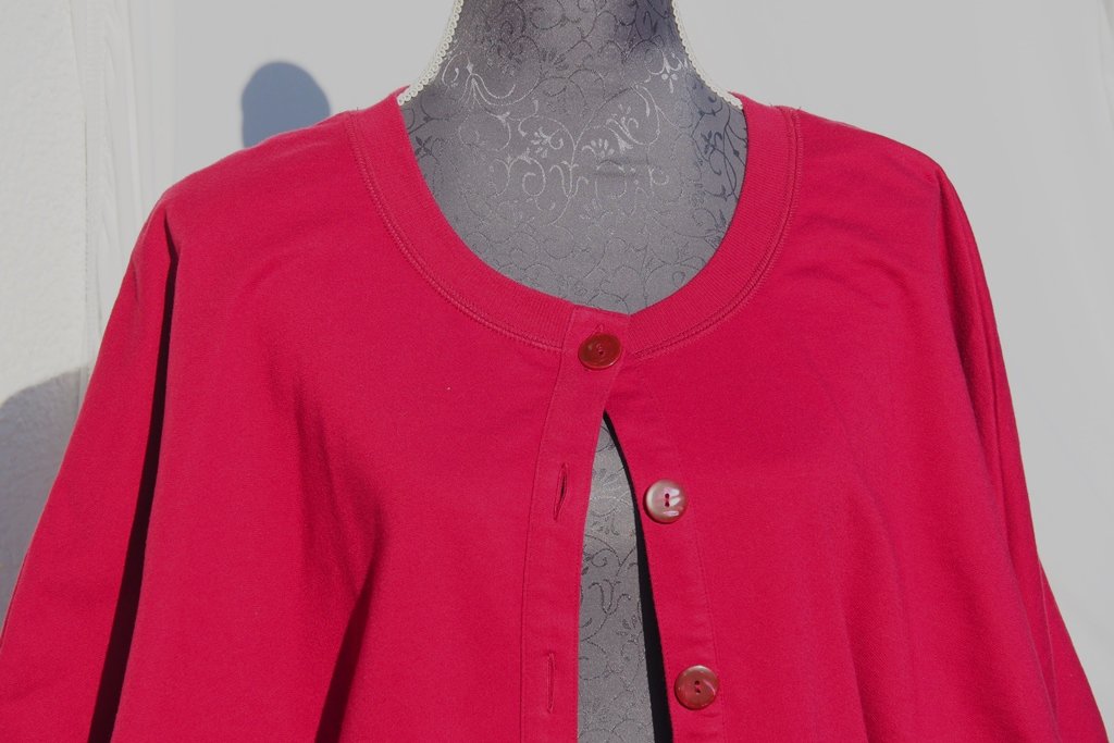Weinrotes Jäckchen, Blouson, Hängeweste, Poncho mit Fledermausärmeln