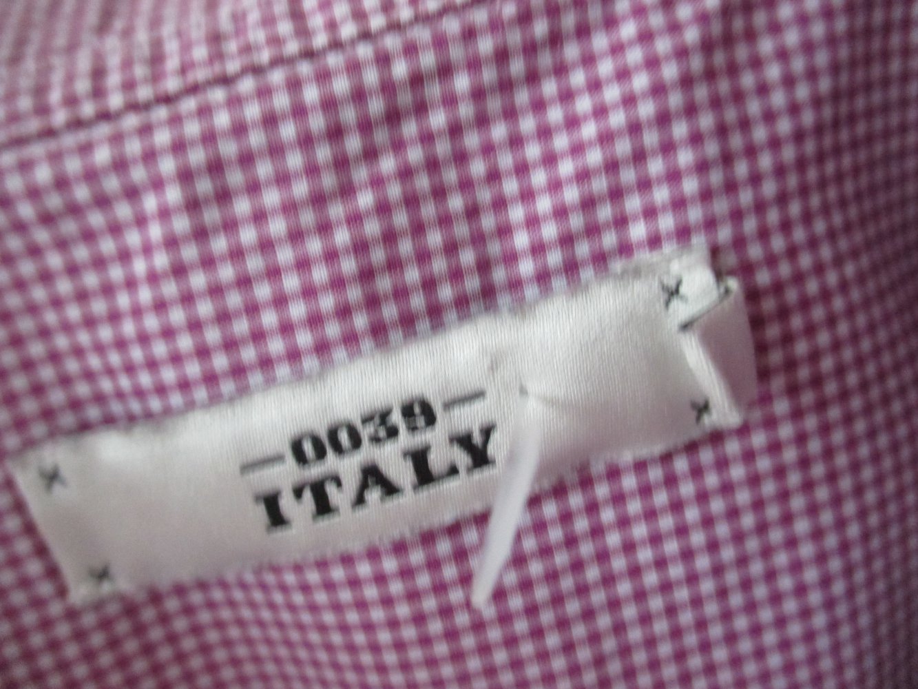 0039 Italy, edle Hemdbluse, Vichy Karo, Gr. S, pink - weiß kariert