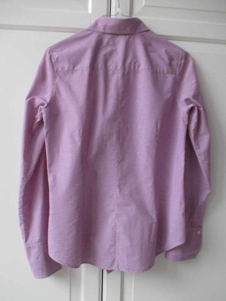 0039 Italy, edle Hemdbluse, Vichy Karo, Gr. S, pink - weiß kariert