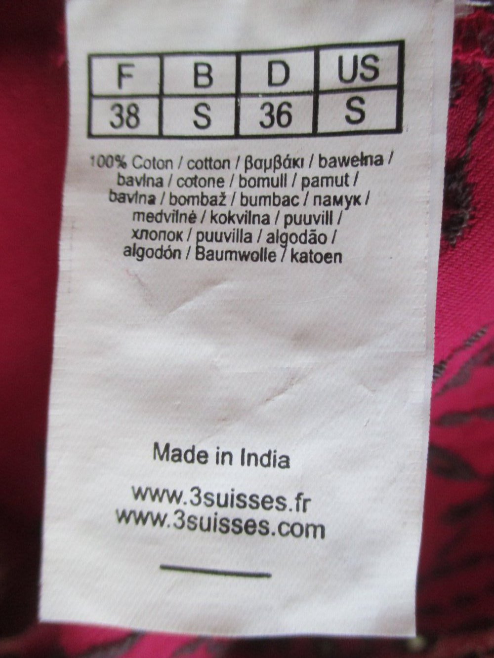 Baumwollkleidchen, bordeauxrot mit Print und Stickerei, Neu mit Etikett, 3 suisses collection, Kurzarm, ovp