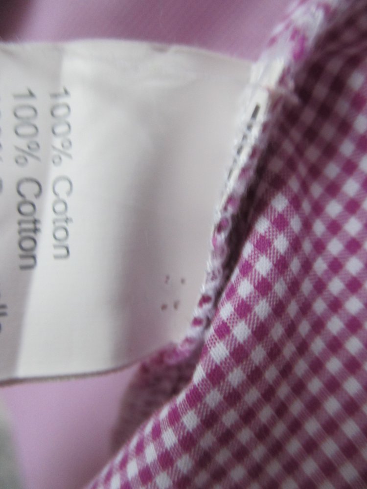 0039 Italy, edle Hemdbluse, Vichy Karo, Gr. S, pink - weiß kariert