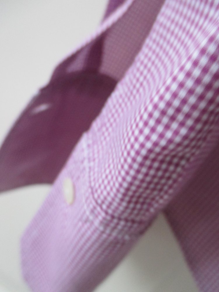 0039 Italy, edle Hemdbluse, Vichy Karo, Gr. S, pink - weiß kariert