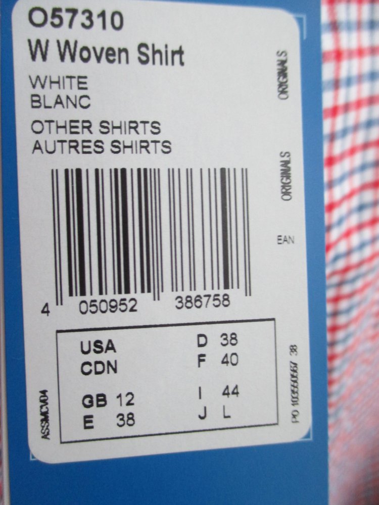 Adidas, rot-weiß-blau karierte Tunika, Bindegürtel, Gr. 38, ovp