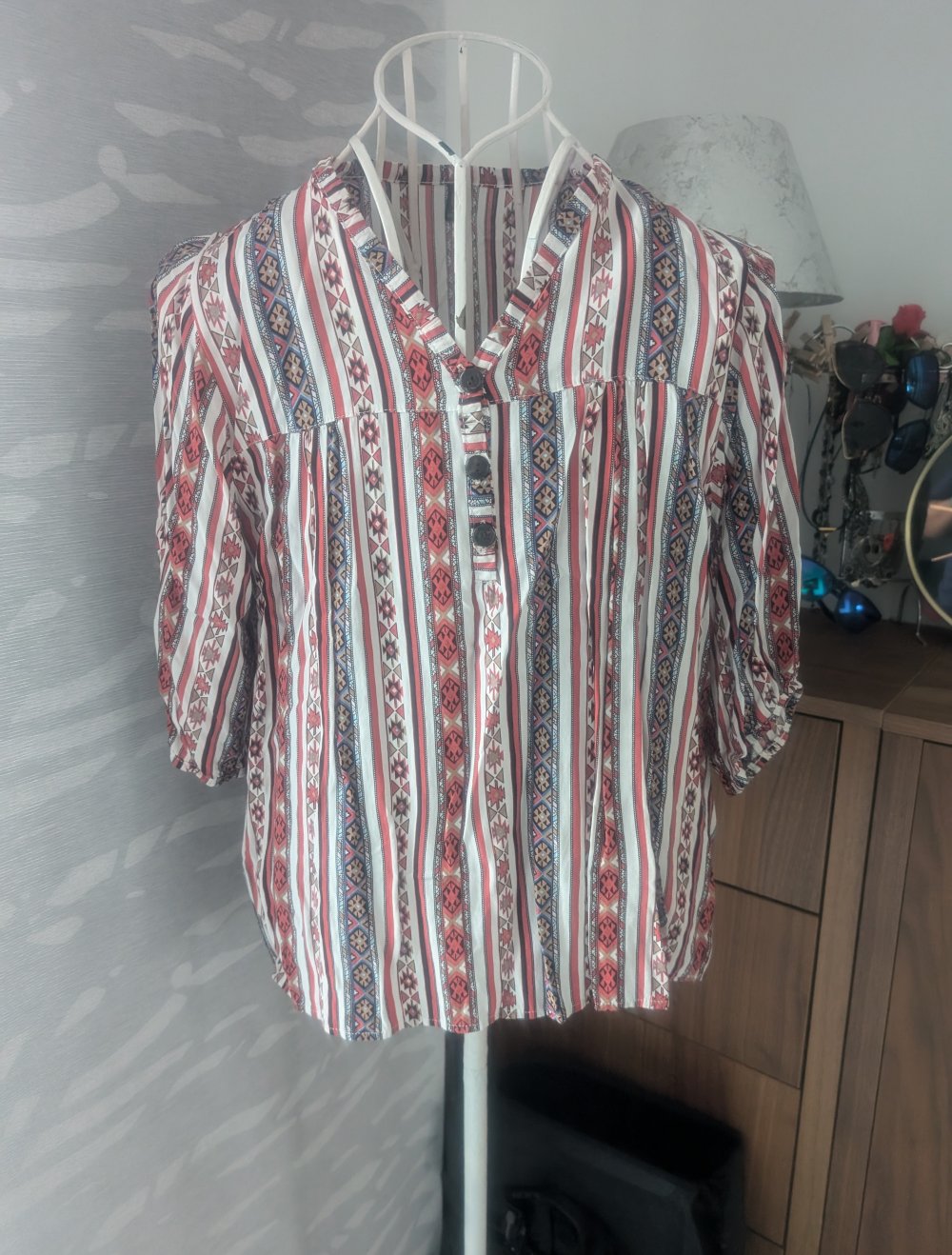 Musterbluse Streifenbluse S