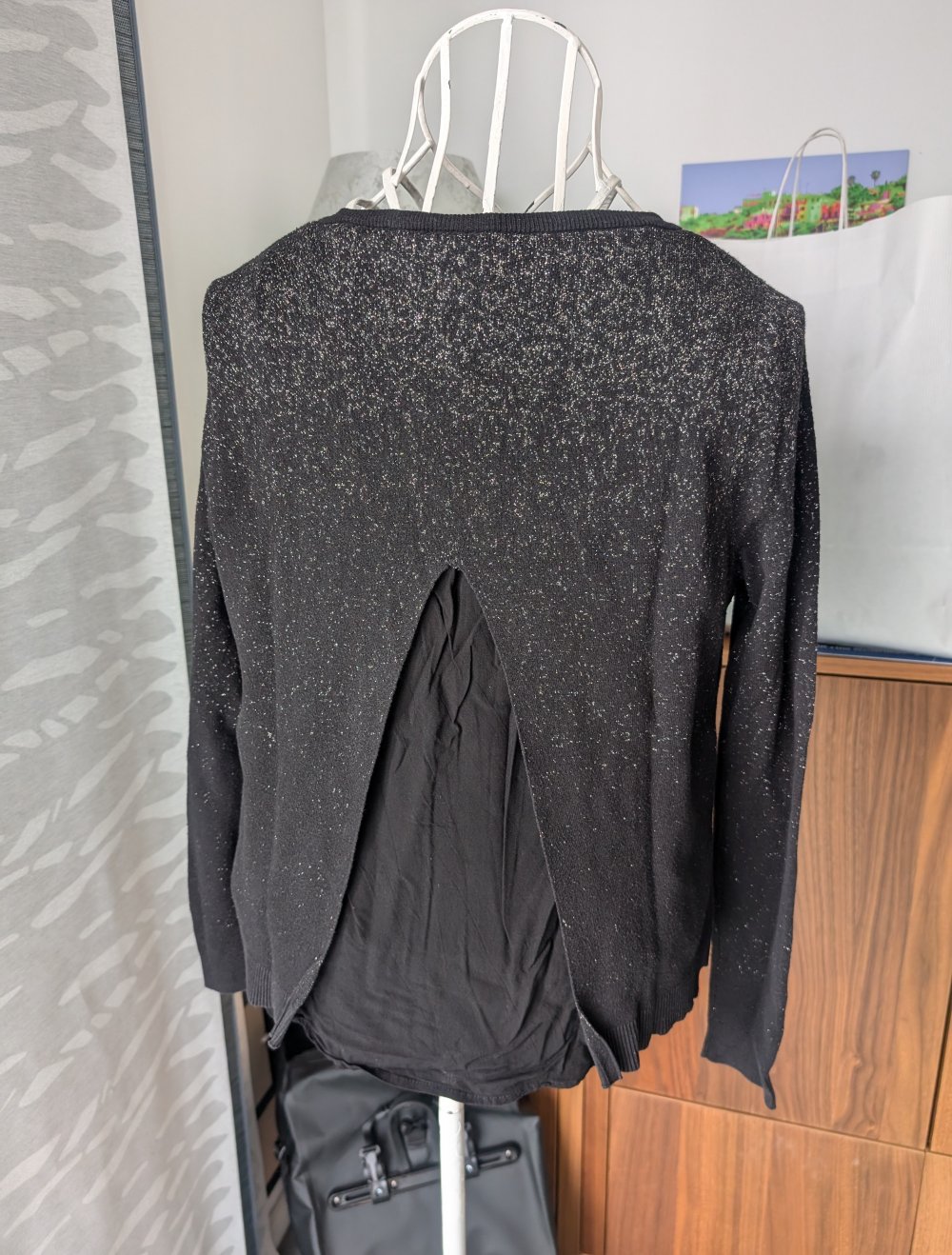 schwarzer Glitzerpullover S.Oliver M