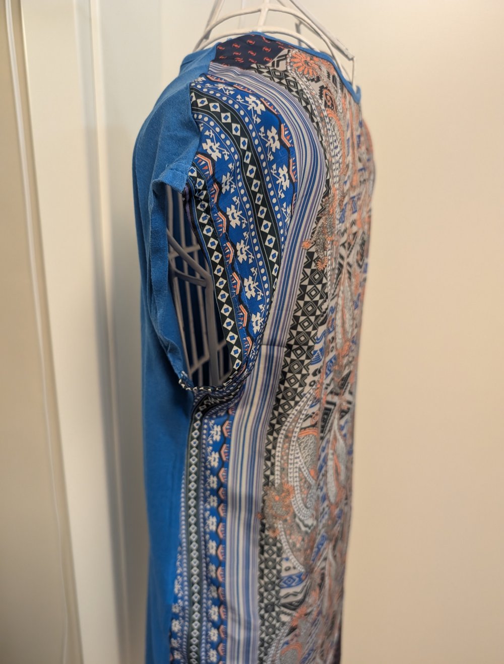 blaues Musterkleid 36 38 Bodyflirt