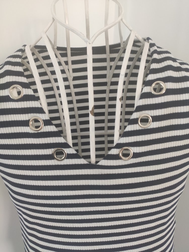 Gestreiftes Viskose Kleid XS