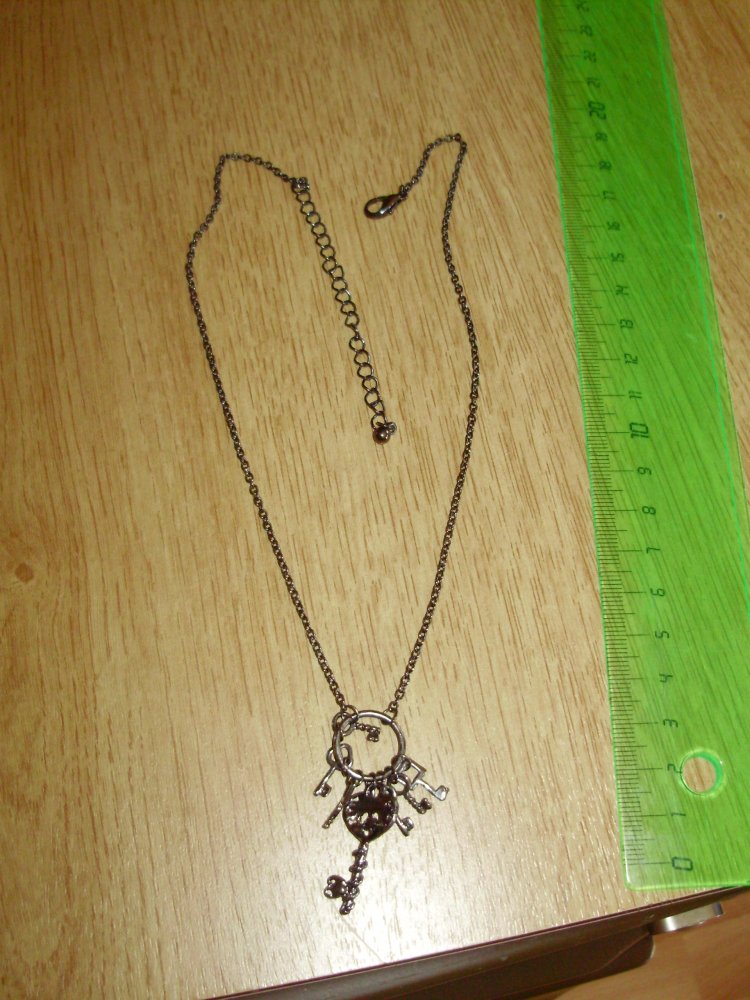 Kette schwarz silber Schlüsselanhänger NEU