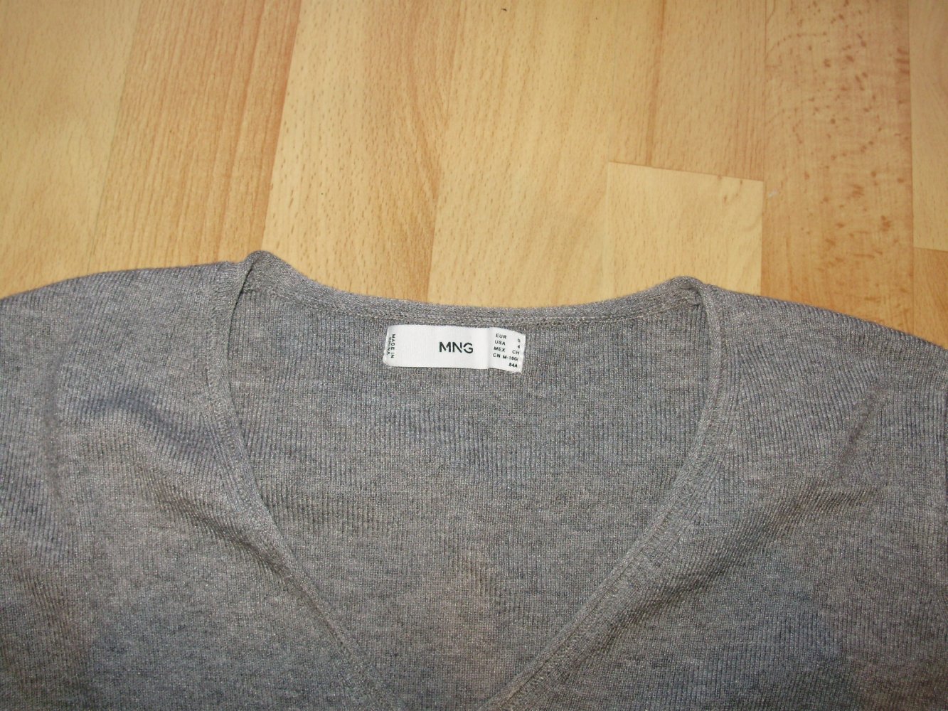 Mango Feinstrick Kleid lang Schlitze V-Ausschnitt S