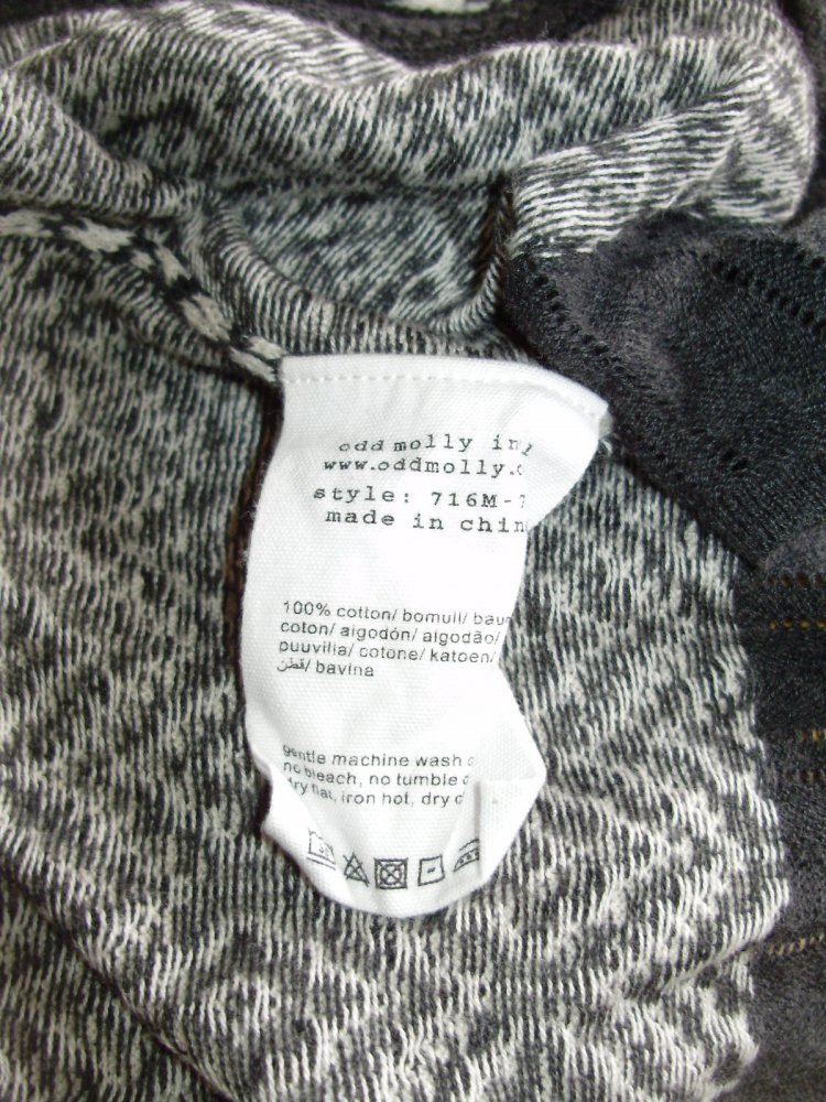 Odd molly Cardigan beige grau 100% BW Gr 1 = S