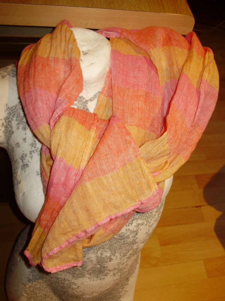 Deerberg Schal BW Leinen rose orange groß