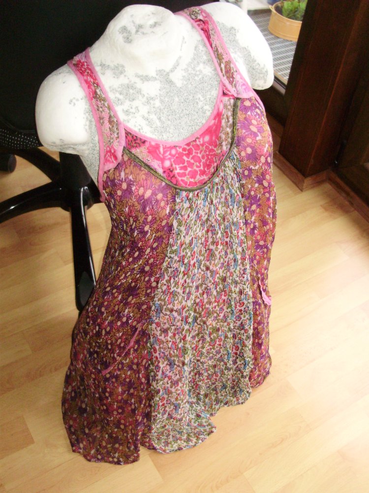 Bleifrei Kleid ausgefallen bunt zweilagig S