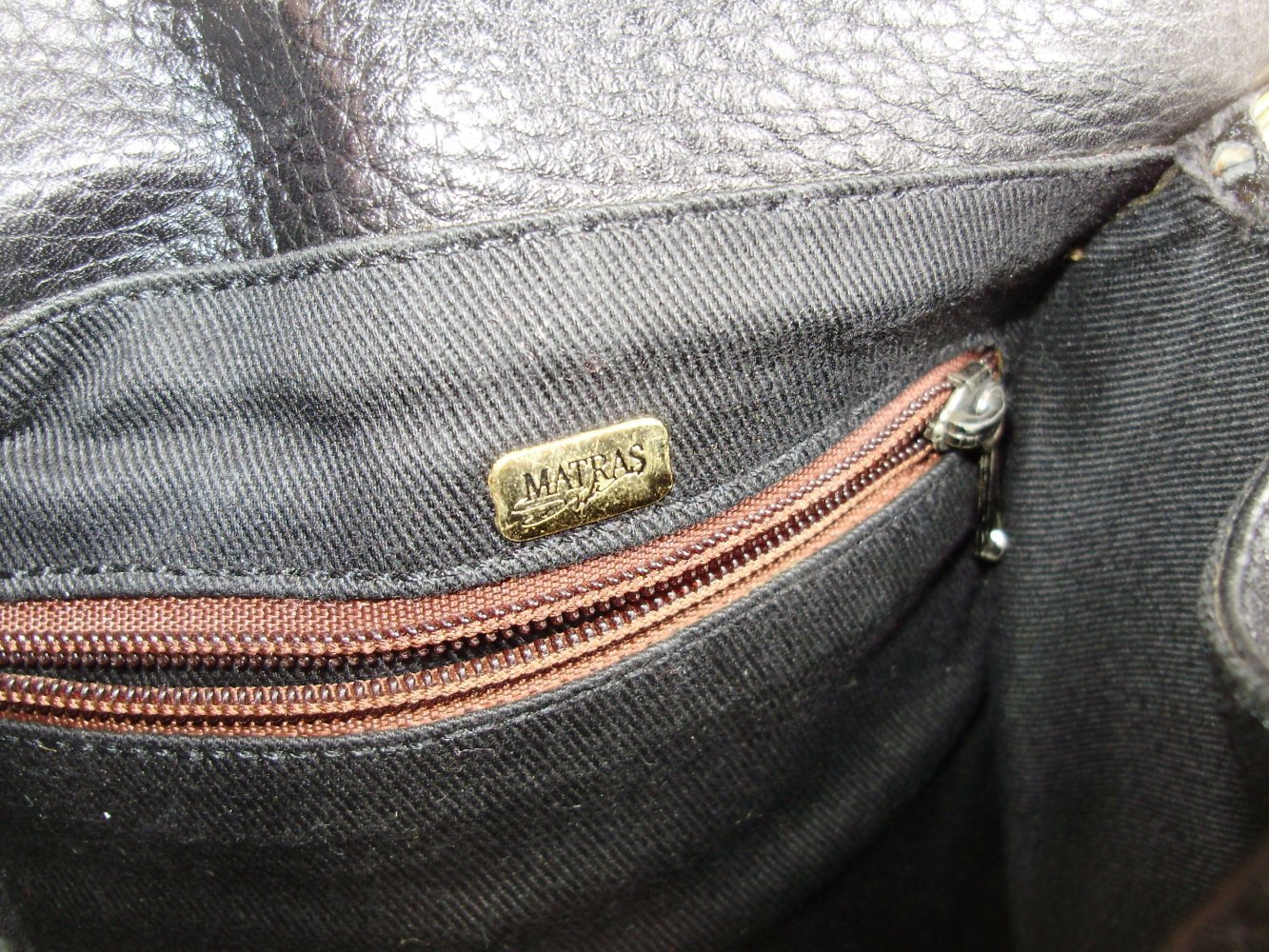 Matras kleine Echt Ledertasche schwarz braun ausgefallen