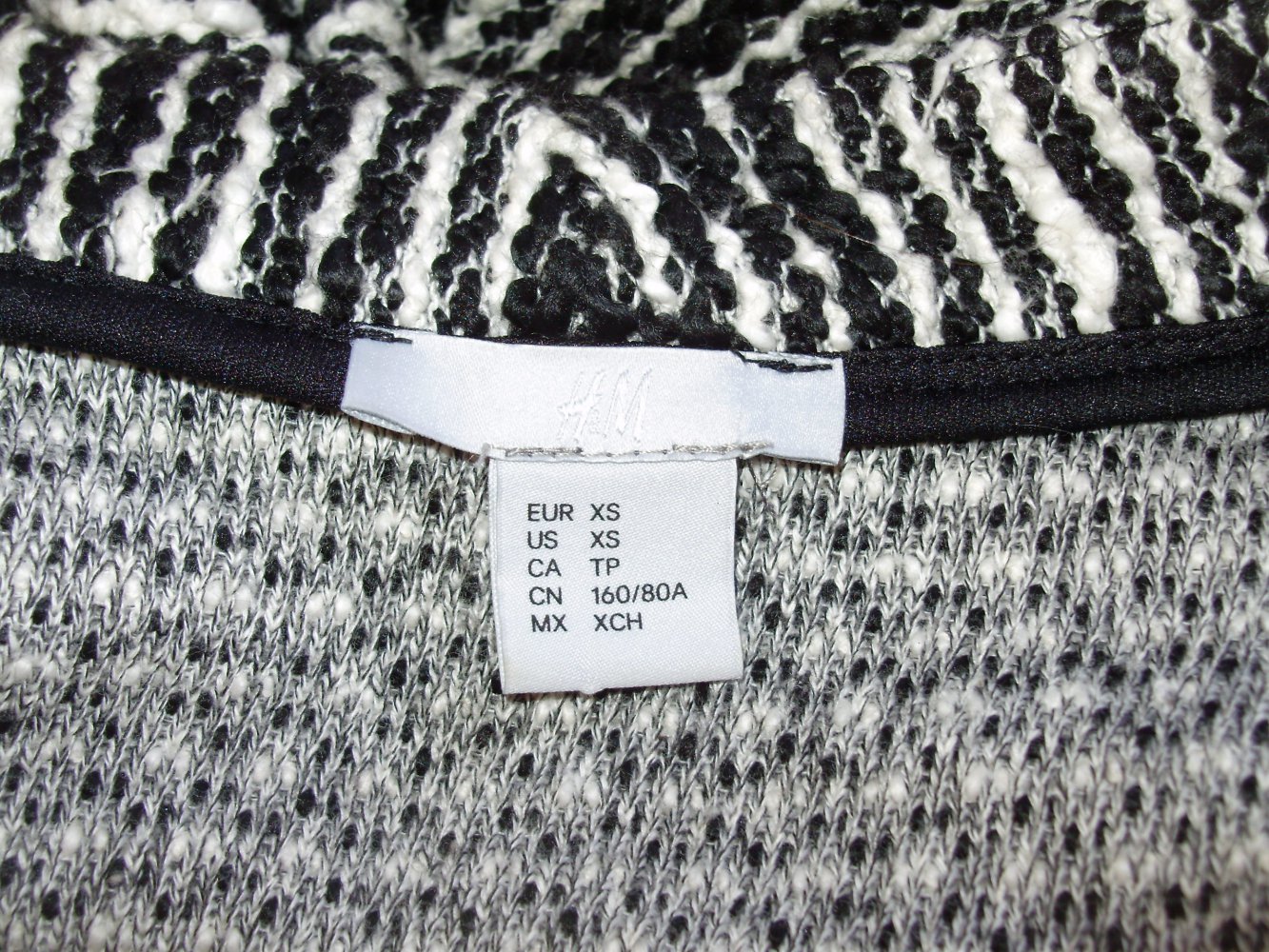 H&M Cardigan Blazer schwarz / weiß Gr 34 / S