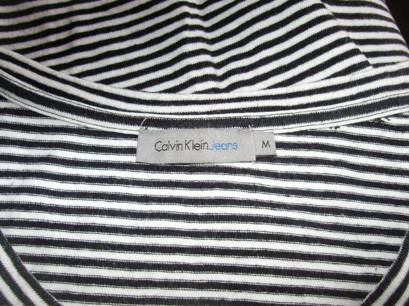 Calvin Klein Shirt Streifen fein schwarz weiß M