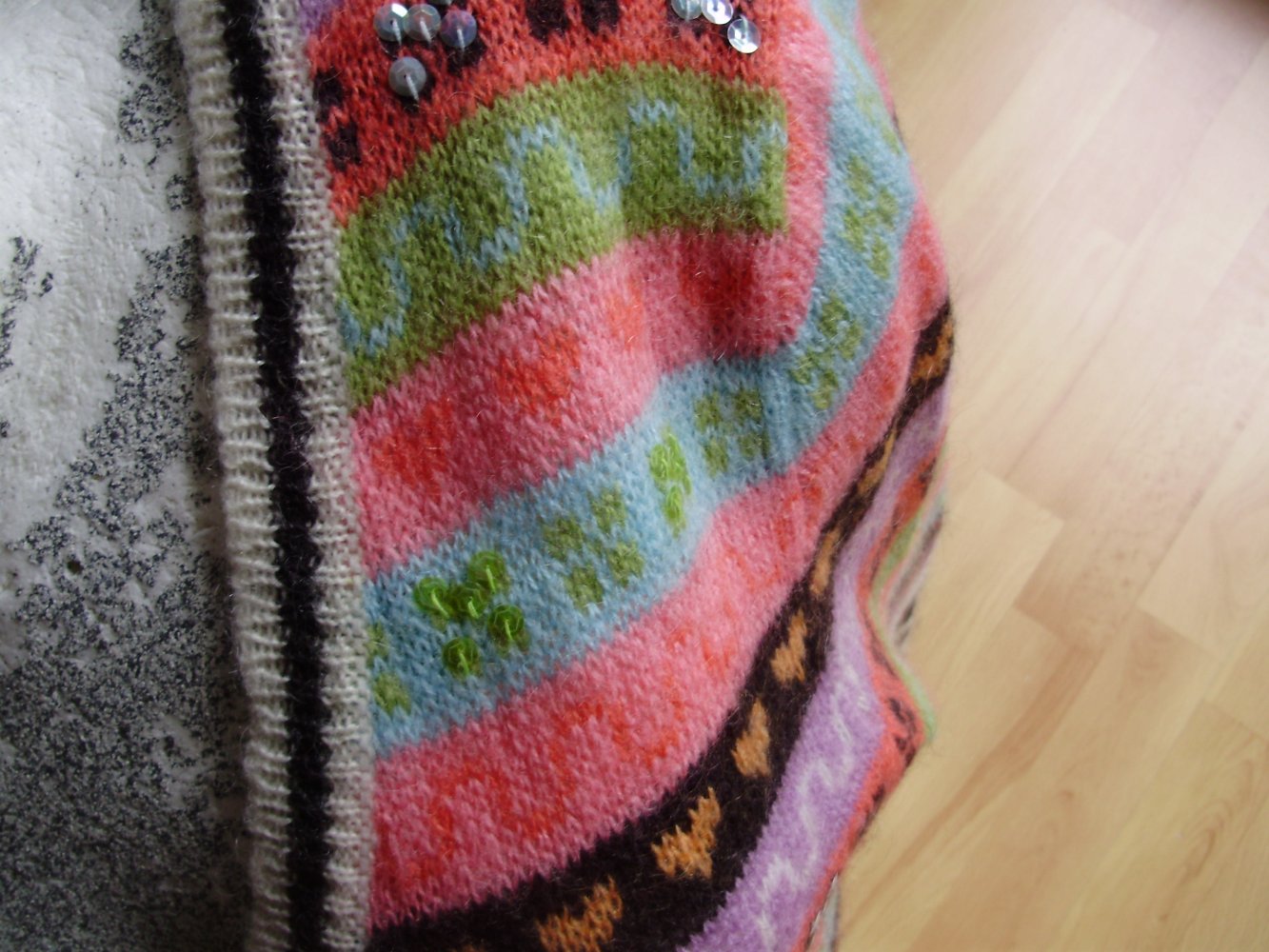 Banana Moon Pullover bunt Pailletten Mohair/ Wolle XL