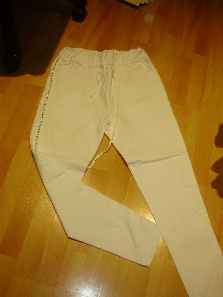 Hose weiß Gummibund Stretch S passend