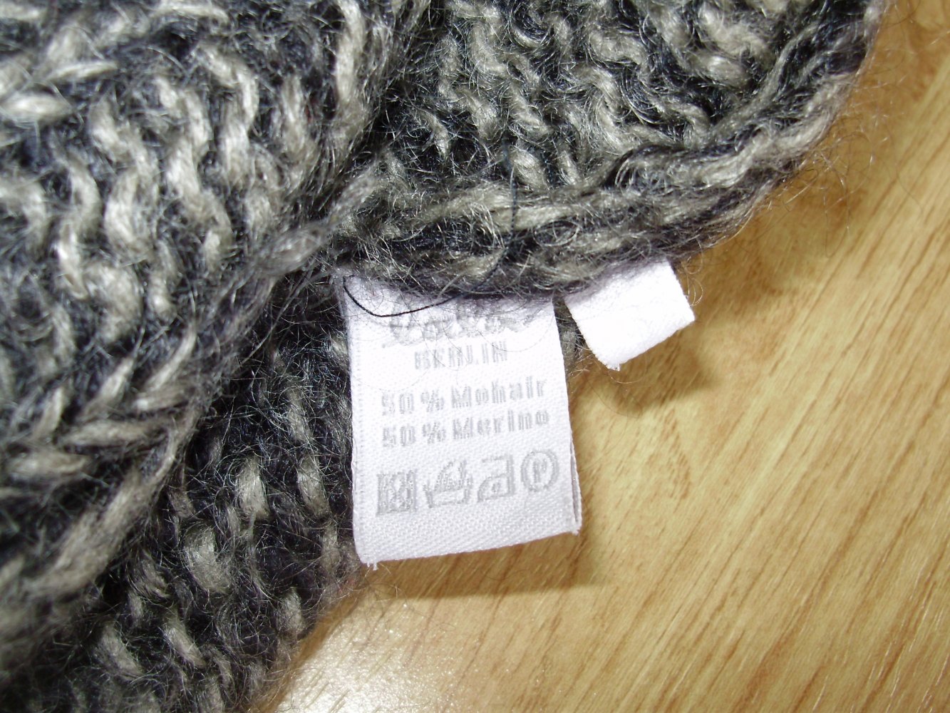 lala Berlin Strickmantel schwarz grau meliert Wolle/ Mohair M L