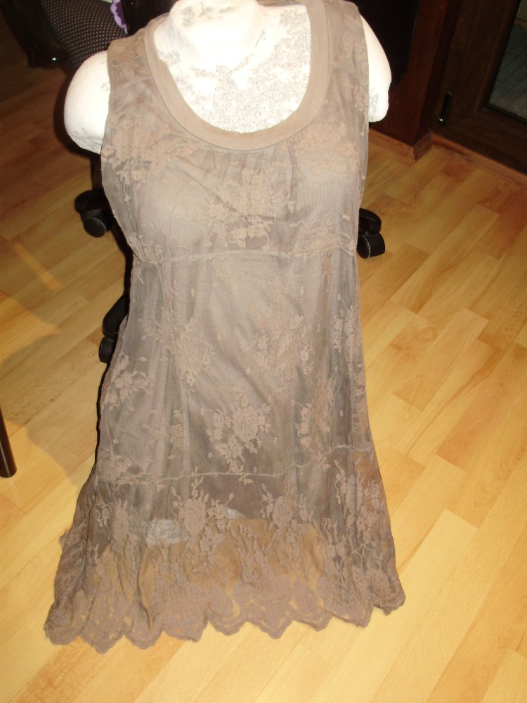 Anouk Kleid braun Spitze gefüttert M passend