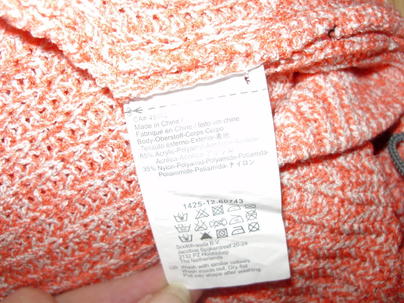 Maison Scotch rot beige meliert Knopfverschluss Modell Jolie Gr 4 = L wie neu