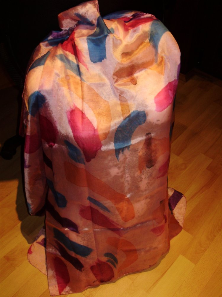 Seide Tuch groß 100 cm x 100 cm rose bunt wie neu