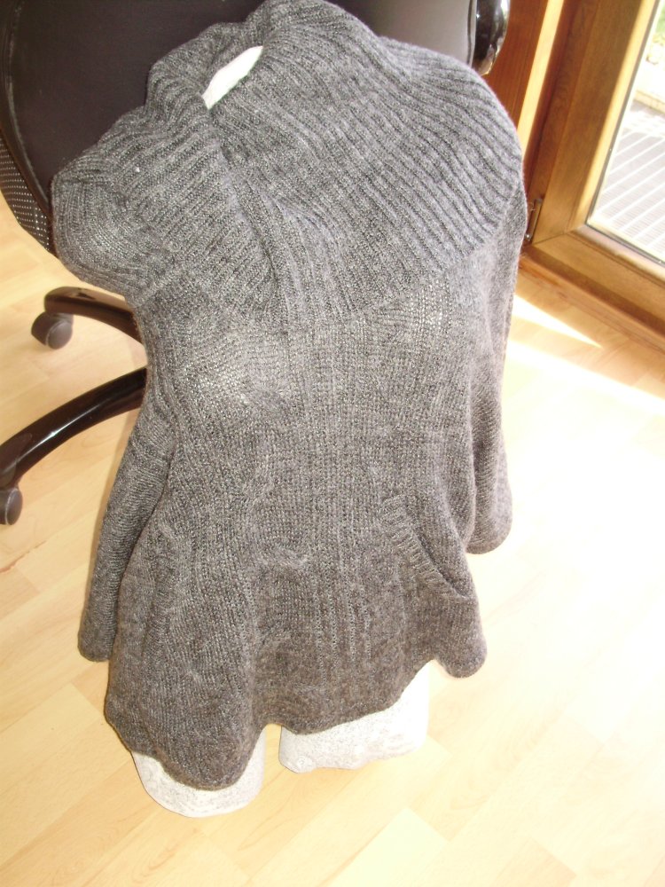 H&M Pullover Poncho grau S
