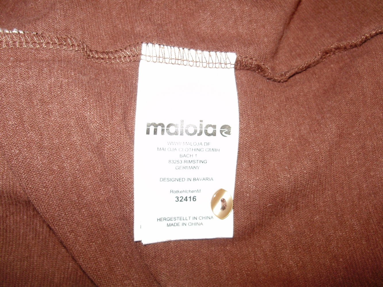 Maloja Shirt Langarm braun Rotkehlchen S