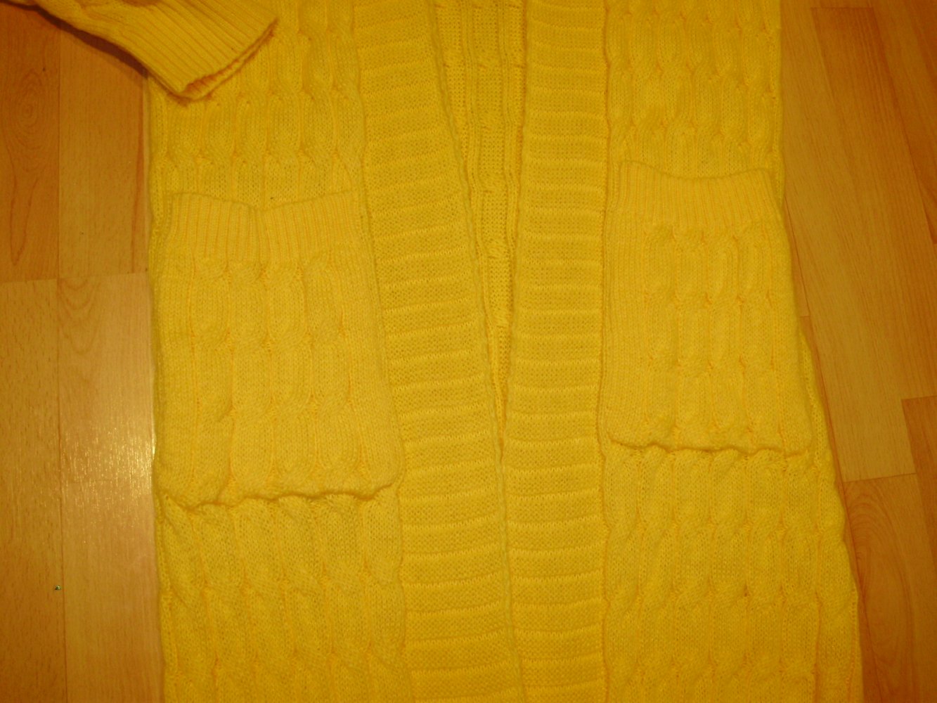 Strickmantel lan sonnenblumengelb Taschen S