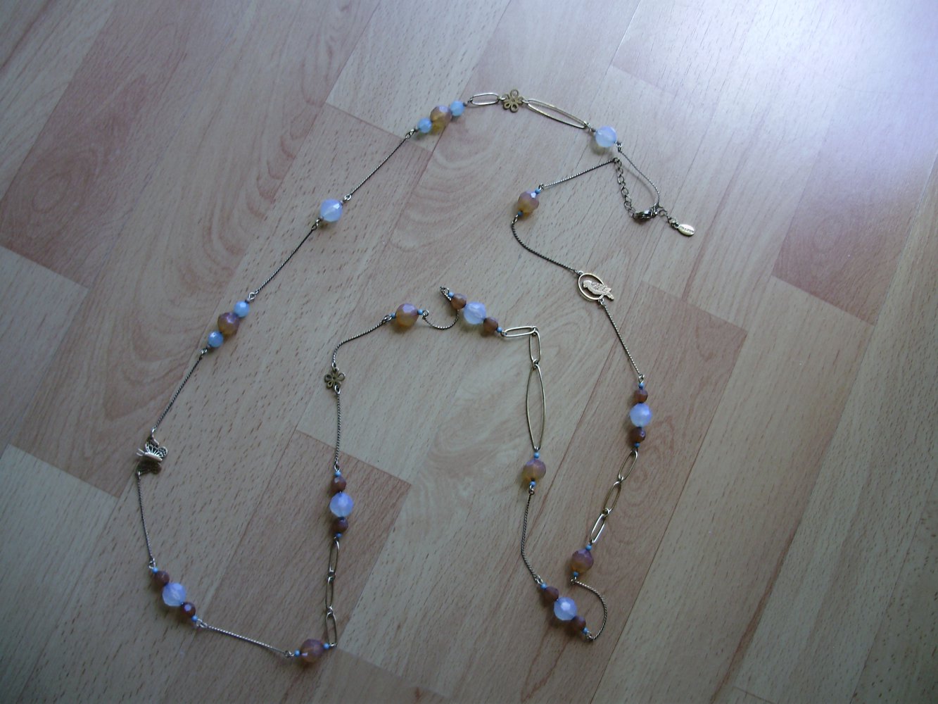 Pilgrim Kette ausgefallen golden Papagei Perlen 148 cm wie neu