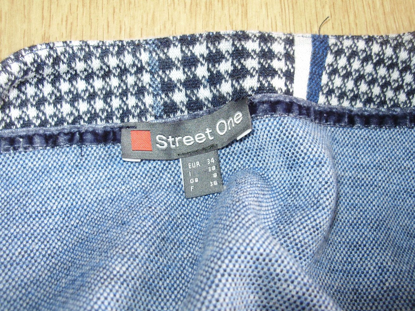 Street one Oberteil blau schwarz Karo Gr 34 =S