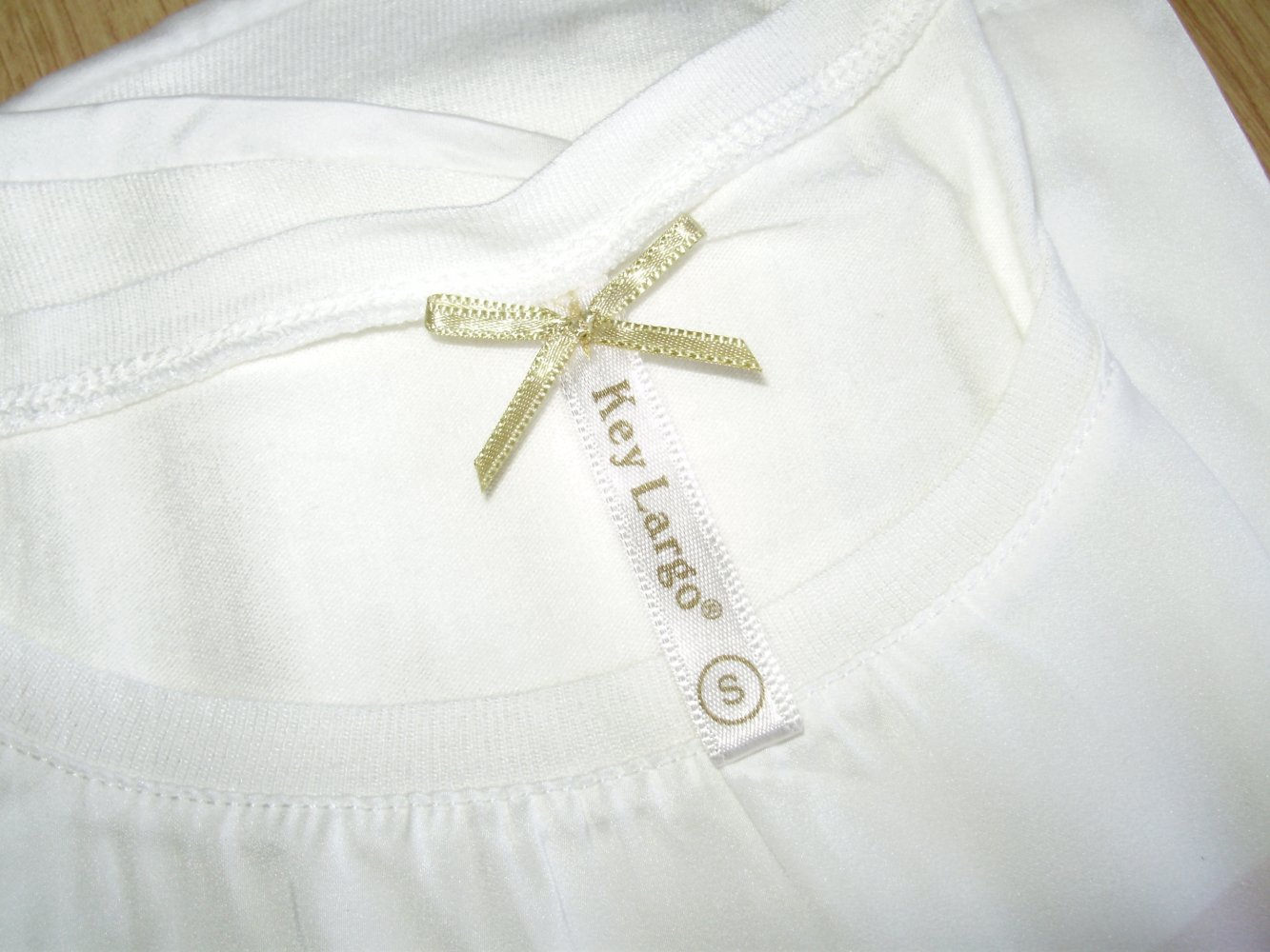 Key Largo Shirt weiß/ grau Peace mit Pailletten L