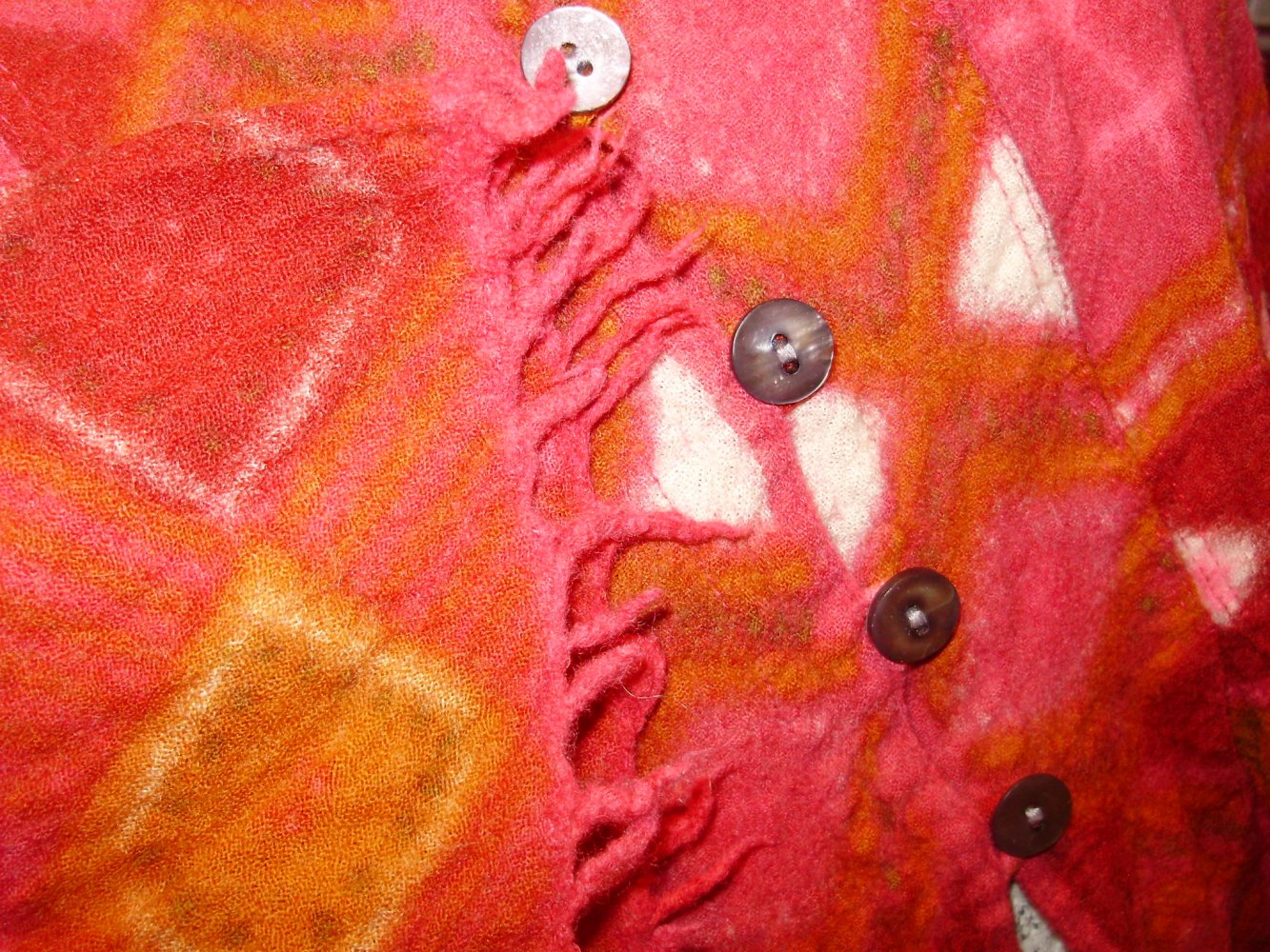 Gudrun Sjöden Jacke rot bunt 100% Wolle L wie Filz