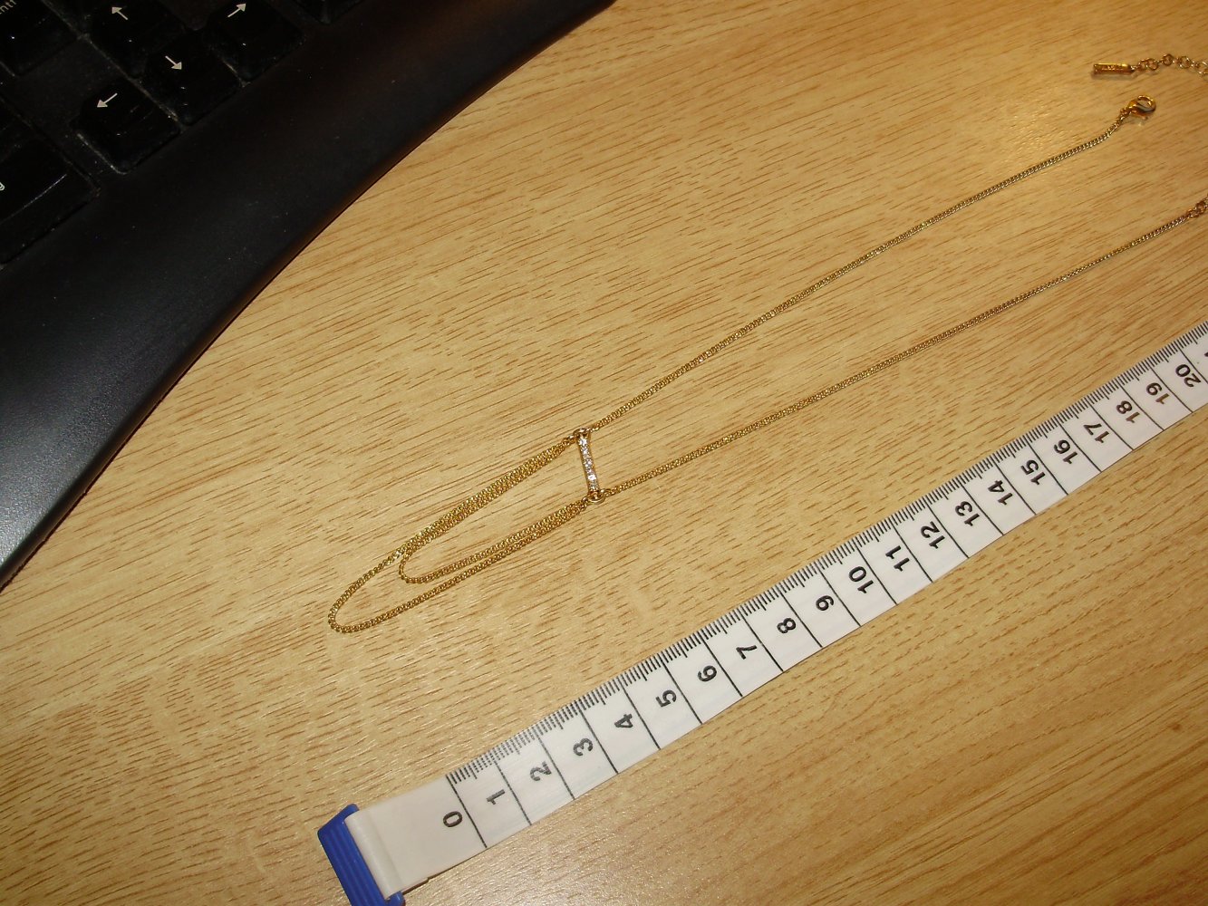 Pilgrim Kette golden Steg mit Glitzersteinen + zwei Ketten 47 cm wie NEu