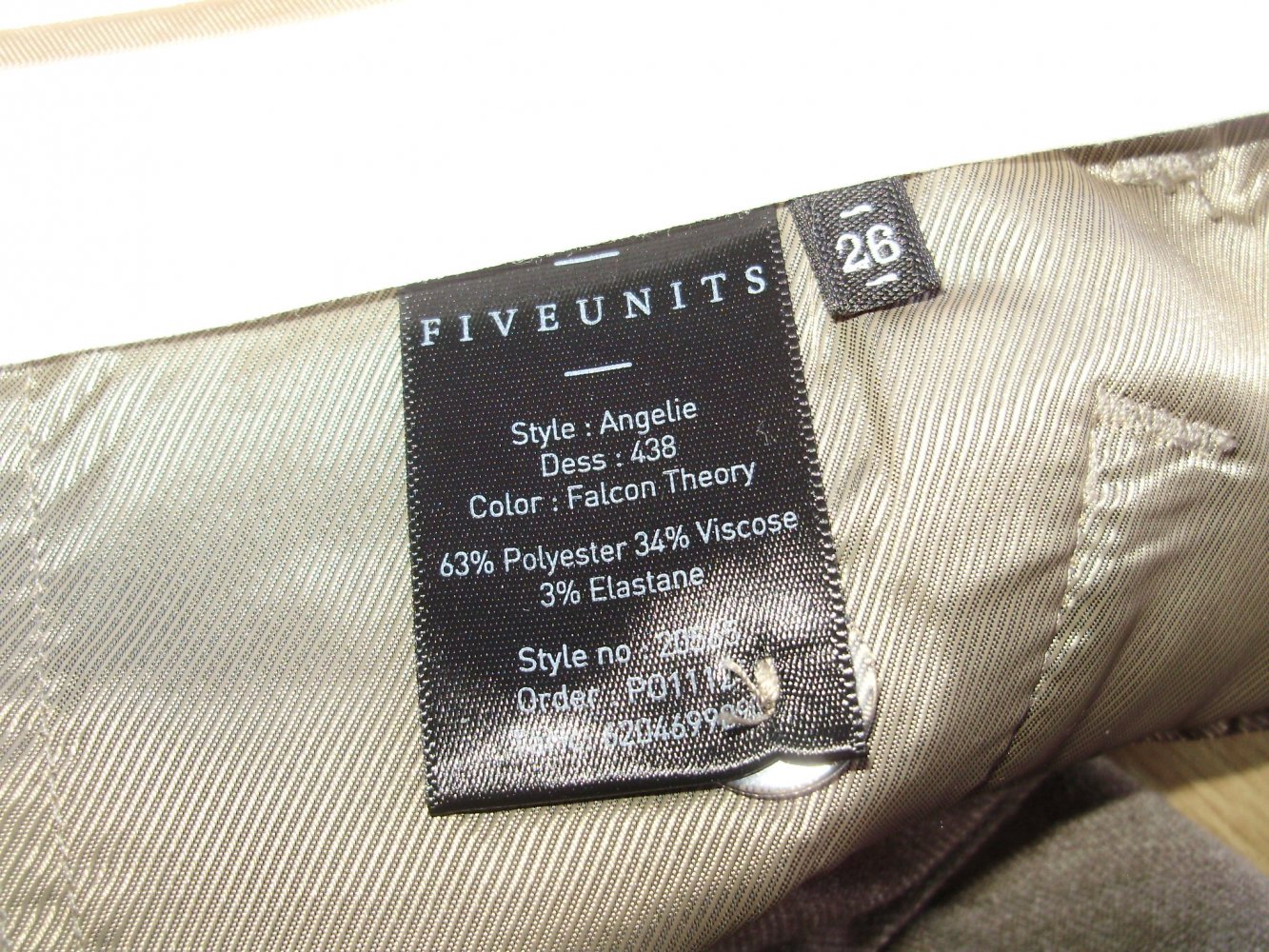 Fiveunits Hose Modell Angelie hellbraun W 26 = S