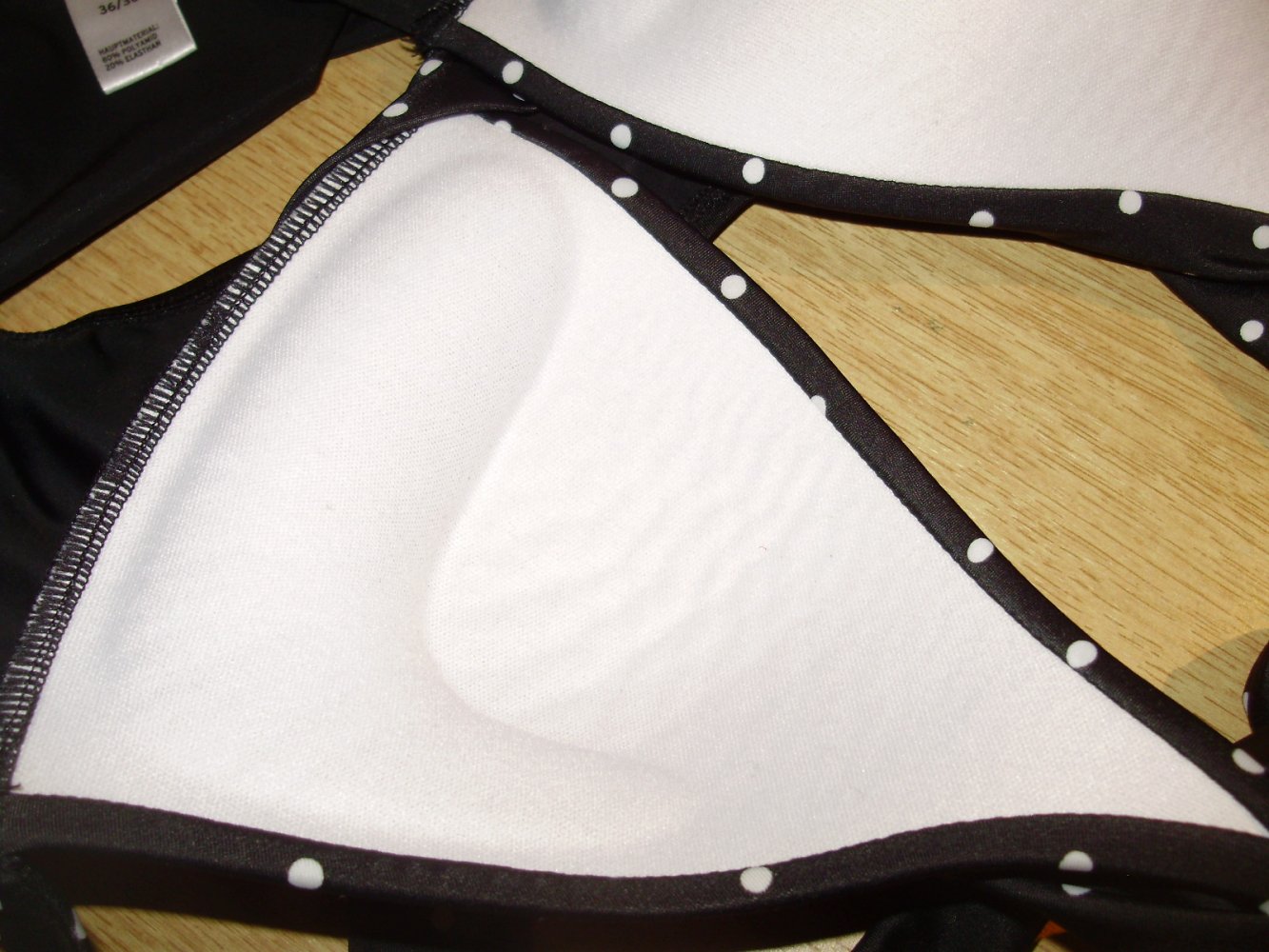 Bikini schwarz mit weißen Pünktchen 36 / 38 Pushup NEU