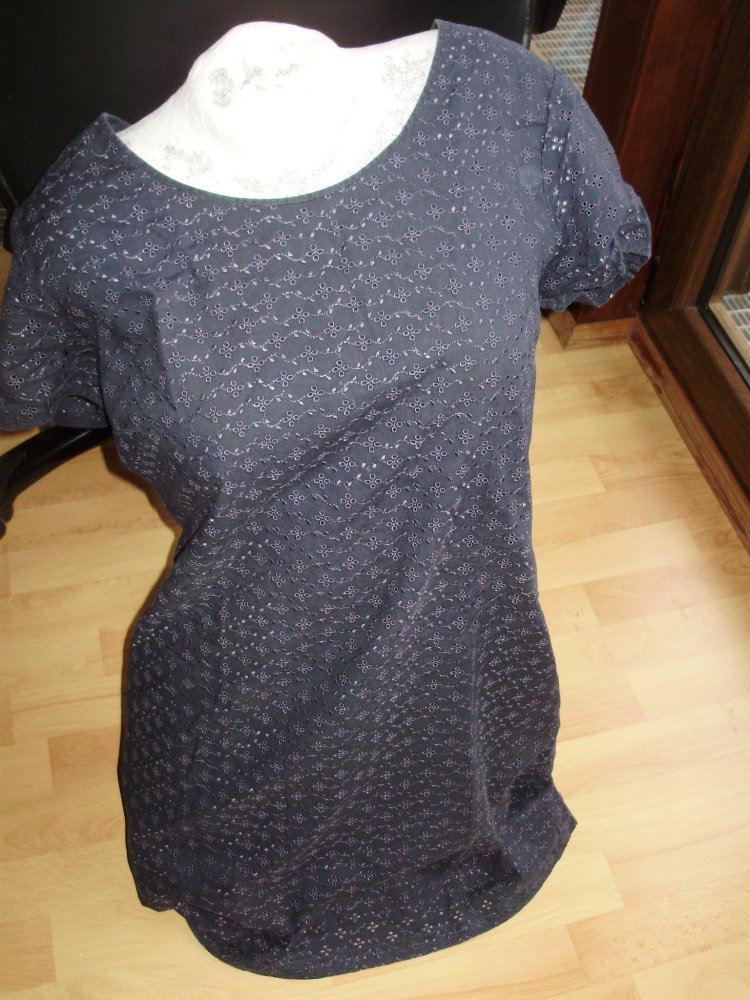 Hess Natur Kleid dblau Lochmuster gefüttert Gr 40