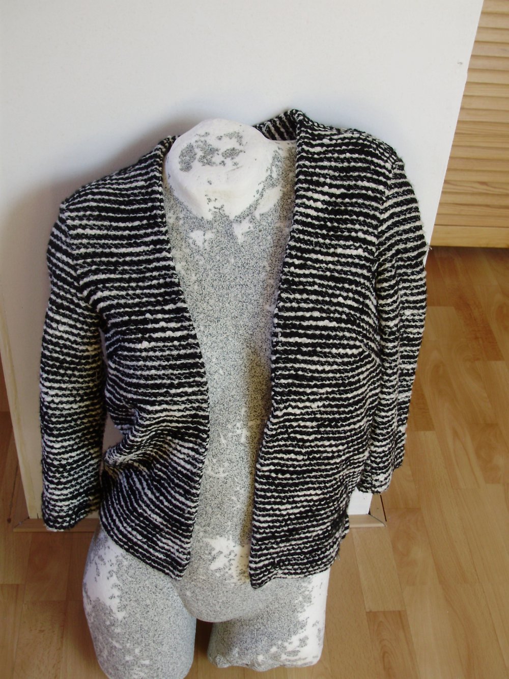 H&M Cardigan Blazer schwarz / weiß Gr 34 / S
