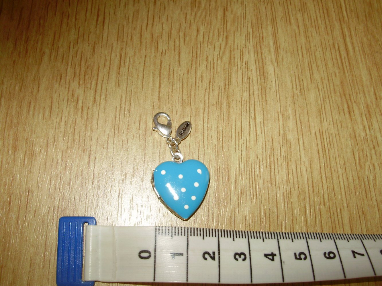Pilgrim Anhänger Herz zum Öffnen türkis Punkte NEU