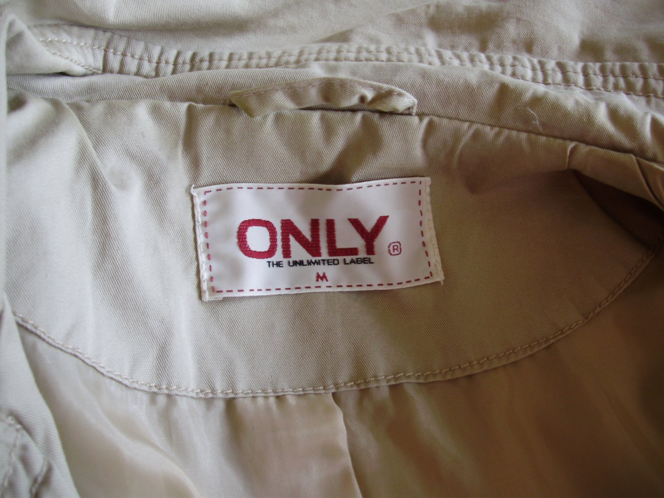 Only Trench beige zweireihig Klappentaschen M