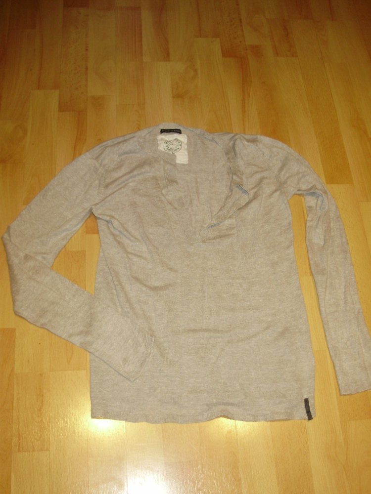 Marc O´Polo Feinstrick Pullover hellgrau Leinen M