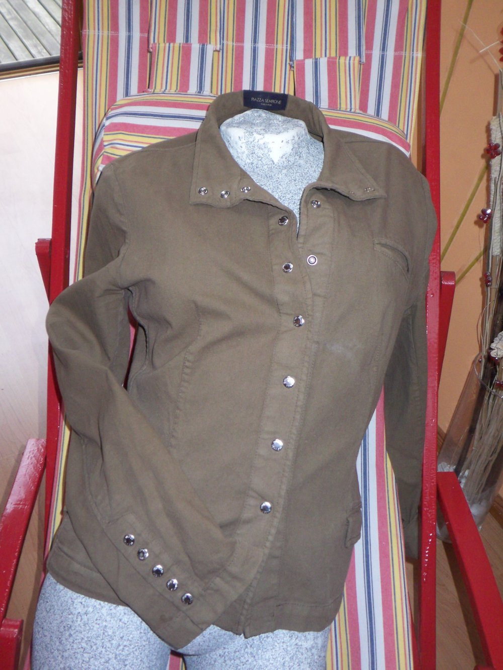 Piazza sempione Blazer braun lässig Druckknöpfe 40