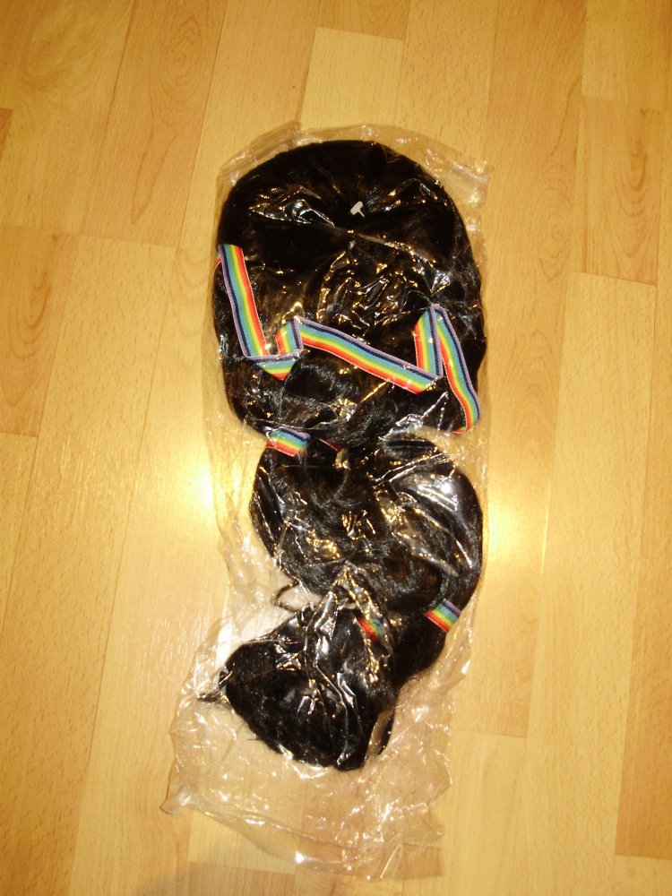 Perücke Fasching schwarz Indianer NEU