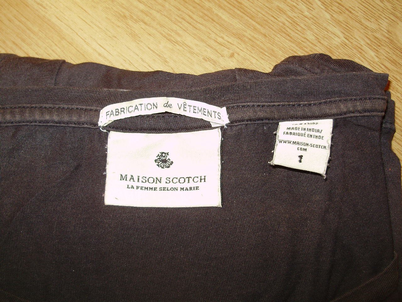 Maison Scotch Shirt braun dunkel mit Pusteblumen-Stickerei Gr 1 ca M / 38