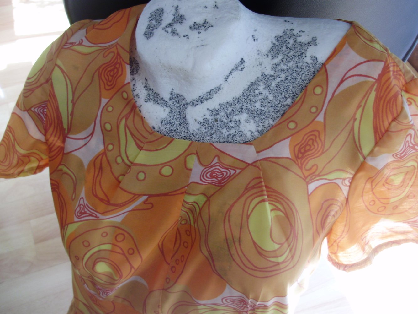 Annelie´s Atelier Kleid orange bunt Muster Gr 40 passend