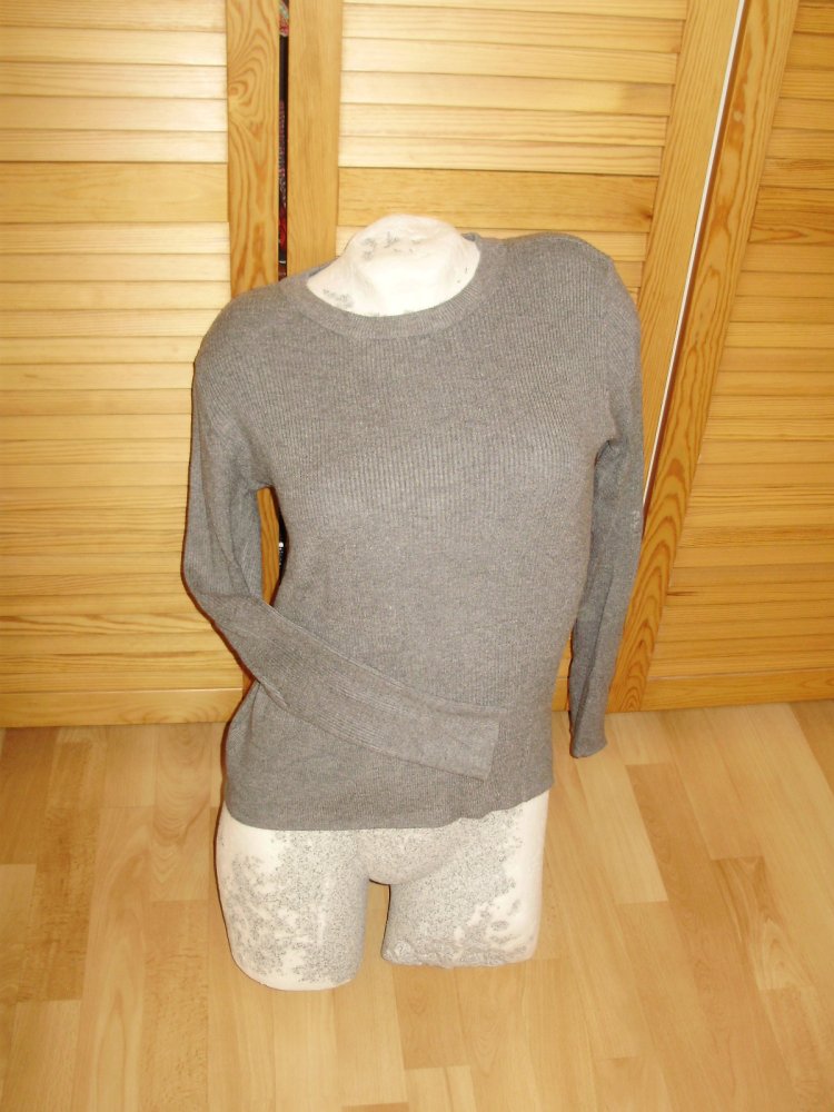 Vila Pullover grau Rippen Gr S