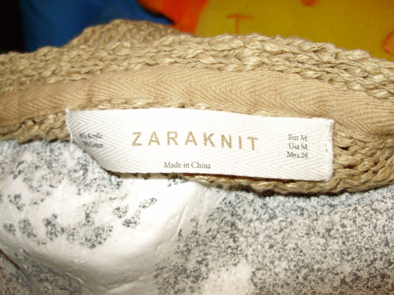 Zara Grobstrick Bändchengarn Cardigan hellbraun M