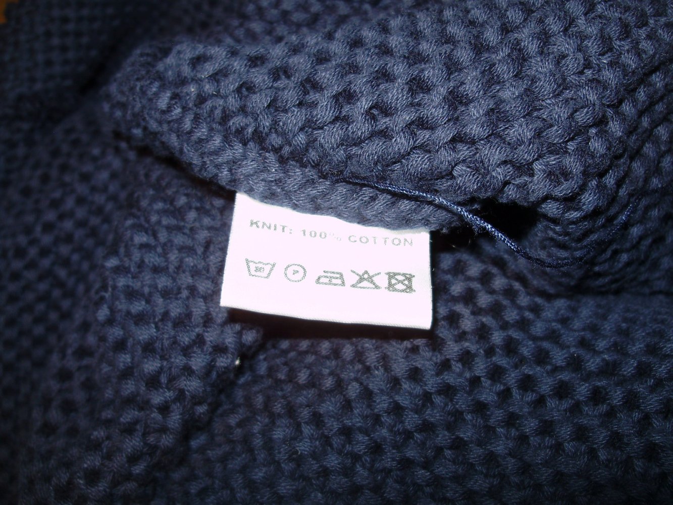 Rabens Saloner Strickmantel Cardigan 100% BW dunkelblau Grobstrick M L