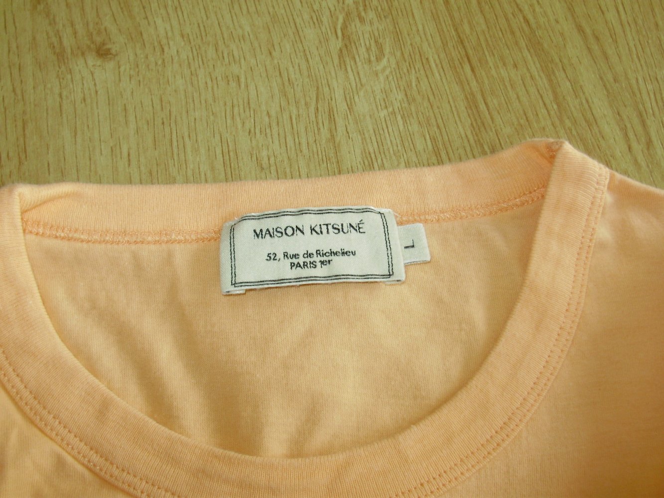 Maison Kitsune Shirt apricot Parisienne gestickt L